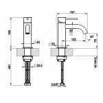 Gessi 316 Meccanica Bateria umywalkowa jednootworowa bez korka steel brushed 54202.239