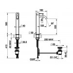 Gessi 316 Meccanica Bateria umywalkowa jednootworowa z korkiem steel brushed 54204.239