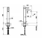 Gessi 316 Meccanica Bateria umywalkowa jednootworowa bez korka steel brushed 54209.239