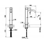 Gessi 316 Meccanica Bateria umywalkowa jednootworowa bez korka steel brushed 54206.239