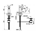 Gessi 316 Meccanica Bateria bidetowa jednootworowa z korkiem steel brushed 54207.239