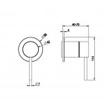 Gessi 316 Meccanica Mieszacz ścienny element zewnętrzny steel brushed 54219.239