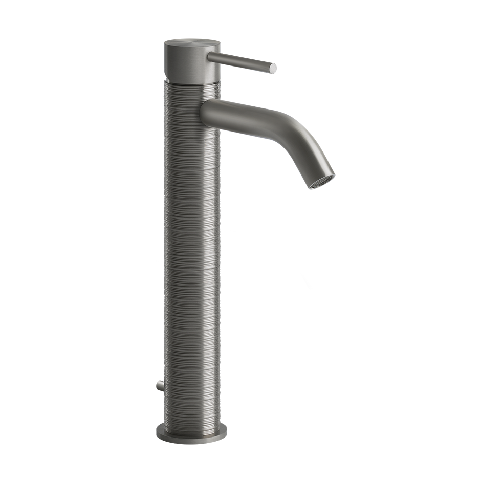 Gessi 316 Trame Bateria umywalkowa jednootworowa z korkiem steel brushed 54304.239