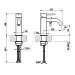 Gessi 316 Trame Bateria umywalkowa jednootworowa bez korka steel brushed 54302.239