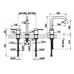 Gessi 316 Trame Bateria umywalkowa 3-otworowa steel brushed 54312.239