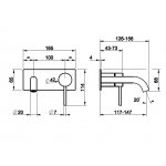 Gessi 316 Trame Bateria umywalkowa ścienna element zewnętrzny steel brushed 54388.239