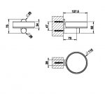 Gessi 316 Uchwyt na czarną mydelniczkę ścienny steel brushed 54702.239