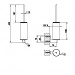 Gessi 316 Pojemnik ze szczotką WC steel brushed 54719.239