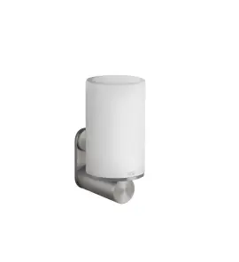 Gessi 316 Uchwyt ścienny z białym kubkiem steel brushed 54707.239