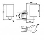 Gessi 316 Uchwyt ścienny z białym kubkiem steel brushed 54707.239