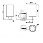 Gessi 316 Uchwyt ścienny z czarnym kubkiem steel brushed 54708.239