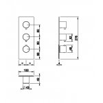 Gessi 316 Wellness Bateria prysznicowa termostatyczna ścienna z dwoma wyjściami element zewnętrzny steel brushed 54514.239