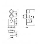 Gessi 316 Wellness Bateria prysznicowa termostatyczna ścienna z dwoma wyjściami element zewnętrzny steel brushed 54504.239