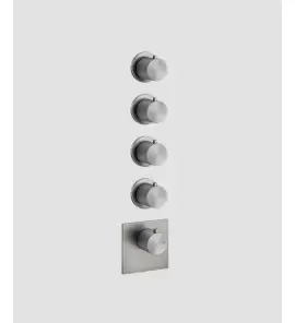 Gessi 316 Wellness Bateria prysznicowa termostatyczna ścienna z czterema wyjściami element zewnętrzny steel brushed 54508.239