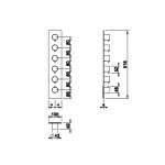 Gessi 316 Wellness Bateria prysznicowa termostatyczna ścienna z pięcioma wyjściami element zewnętrzny steel brushed 54520.239