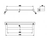 Gessi 316 Wieszak na ręcznik 45 cm steel brushed 54800.239