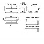 Gessi 316 Wieszak na ręczniki 30 cm do mocowania na szkle steel brushed 54921.239