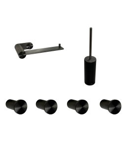        Gessi 316 Zestaw Uchwyt na papier + Szczotka WC + Wieszaki Black metal brushed PVD