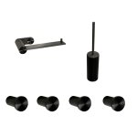         Gessi 316 Zestaw Uchwyt na papier + Szczotka WC + Wieszaki Black metal brushed PVD