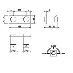 Gessi Anello Bateria prysznicowa termostatyczna ścienna z przełącznikiem 2-drożnym część zewnętrzna chrom 63334.031