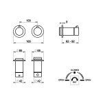 Gessi Anello Bateria prysznicowa termostatyczna podtynkowa 2-drożna - element zewnętrzny Copper Brushed PVD 63333.708 W MAGAZYNIE !!!