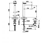 Gessi Anello Bateria umywalkowa jednootworowa wysoka z długą wylewką z korkiem chrom 63305.031