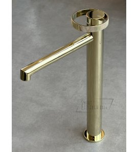      Gessi Anello Bateria umywalkowa wysoka z długą wylewką bez korka Brass PVD 63306.710