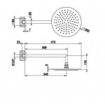 Gessi Anello Deszczownica z ramieniem ściennym chrom 63348.031
