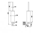 Gessi Anello Uchwyt ścienny na szczotkę z czarną ceramiką chrom 63720.031