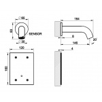 Gessi CESELLO Mieszacz ścienny elektroniczny element zewnętrzny steel brushed 54414.239