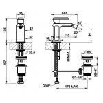 Gessi Eleganza Bateria bidetowa jednootworowa z korkiem chrom 46007.031