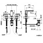 Gessi Eleganza Bateria umywalkowa 3-otworowa z korkiem chrom 46012.031