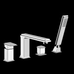 Gessi Eleganza Bateria wannowa 4-otworowa na brzeg wanny chrom 46037.031