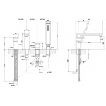 Gessi Eleganza Bateria wannowa 4-otworowa na brzeg wanny chrom 46037.031
