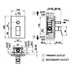 Gessi Eleganza Bateria wannowo-prysznicowa ścienna z przełącznikiem 2-drożnym element zewnętrzny chrom 53079.031