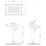 Gessi Eleganza Deszczownica z ramieniem sufitowym chrom 46152.031