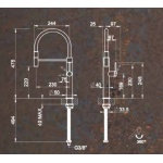       Gessi 316 Bateria kuchenna jednouchwytowa 1-otworowa Black Metal Brushed 60010.707 W MAGAZYNIE 