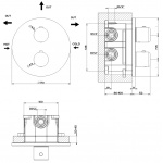 Gessi Goccia Bateria prysznicowa termostatyczna podtynkowa element zewnętrzny chrom 33846.031