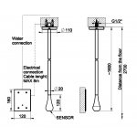 Gessi Goccia Bateria umywalkowa elektroniczna sufitowa element zewnętrzny chrom 33724.031