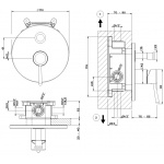 Gessi Goccia Bateria wannowo-prysznicowa podtynkowa element zewnętrzny chrom 44678.031