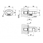 Gessi Goccia Przyłącze kątowe z uchwytem na słuchawkę chrom 33761.031