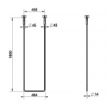 Gessi Goccia Reling na ręcznik 46,4x160 cm sufitowy chrom 38144.031