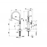 Gessi Habito Bateria kuchenna obrotowa z wyciąganą wylewką Chrom 60664.031
