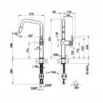 Gessi Habito Bateria kuchenna obrotowa z wyciąganą wylewką Chrom 60652.031