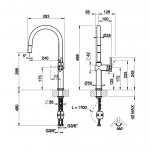 Gessi Habito Bateria kuchenna z obrotową i wyciąganą wylewką Chrom 60672.031