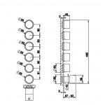 Gessi Habito Bateria prysznicowa termostatyczna z pięcioma wyjściami element zewnętrzny chrom 63440.031
