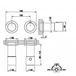 Gessi Habito Bateria prysznicowa termostatyczna 2-drożna element zewnętrzny finox 70534.149