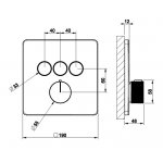 Gessi Habito Bateria termostatyczna z trzema przyciskami element zewnętrzny finox 38719.149