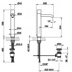 Gessi Habito Bateria umywalkowa z korkiem finox 70603.149