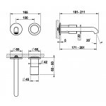 Gessi Habito Bateria umywalkowa element zewnętrzny finox 70588.149